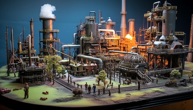 diorama de raffinerie de pétrole