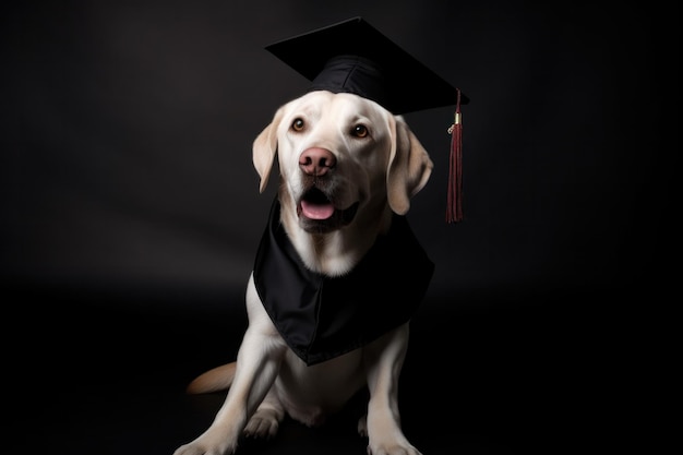 Diplômé chien avec diplôme