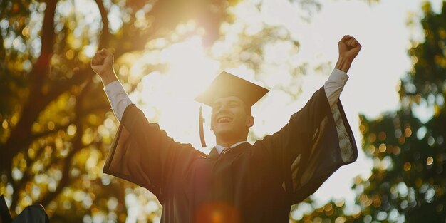 Un diplômé fait des pas vers l'avenir généré par l'IA