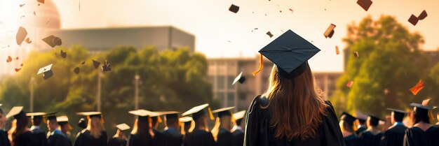 diplômé sur un fond flou IA générative