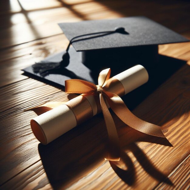 Diplôme et photo réaliste de la casquette