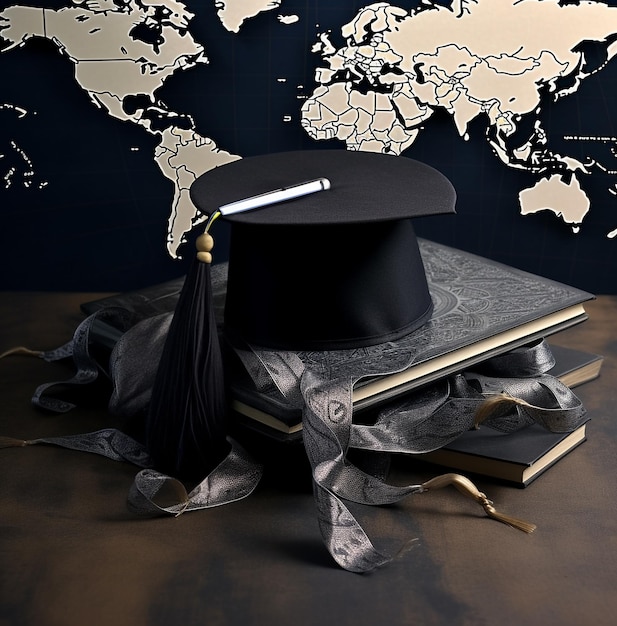 Les diplômés chapeautent des idées d'éducation mondiale, des images de stock d'éducation