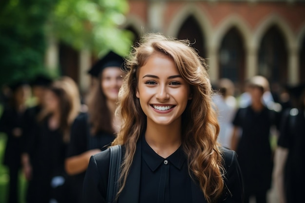 Diplômés d'étudiants universitaires en plein air