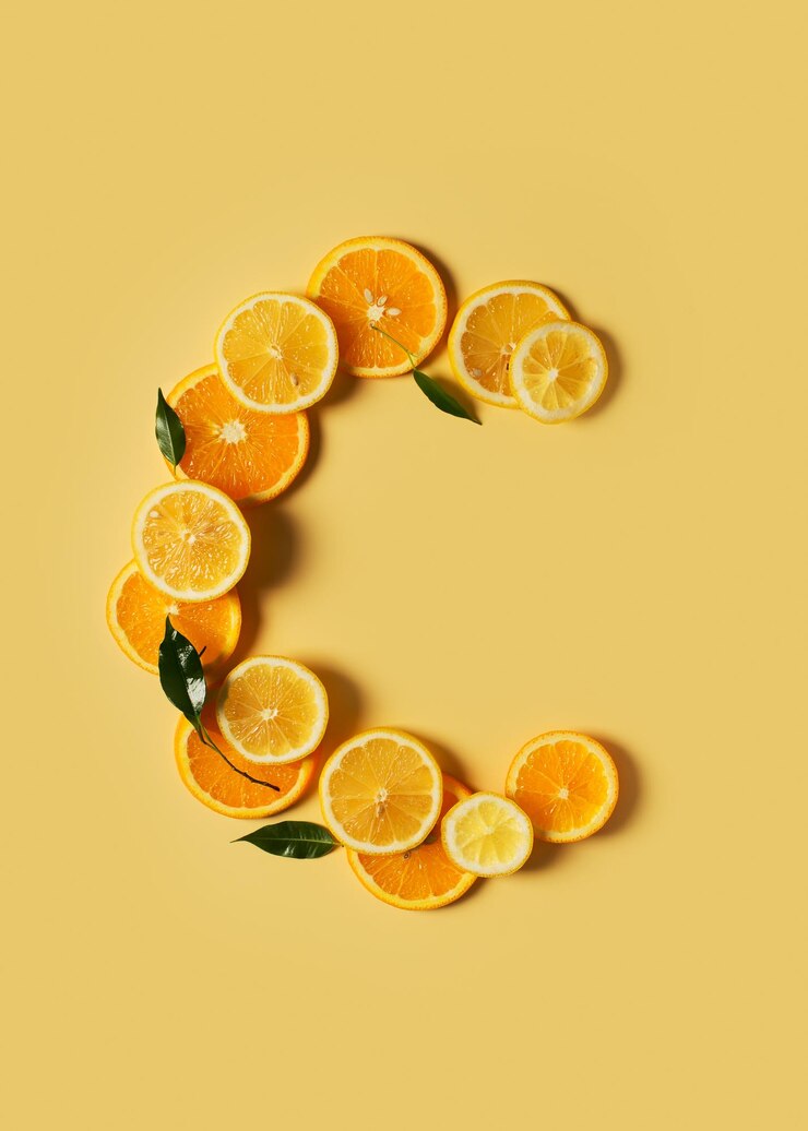 Photo directement au-dessus du coup de fruits.
