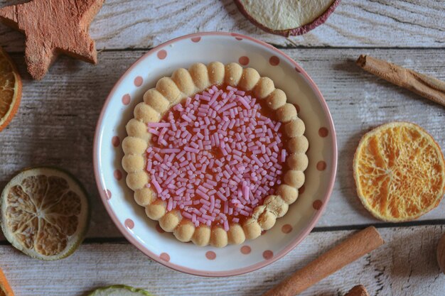 Photo directement au-dessus de la nourriture sur la table