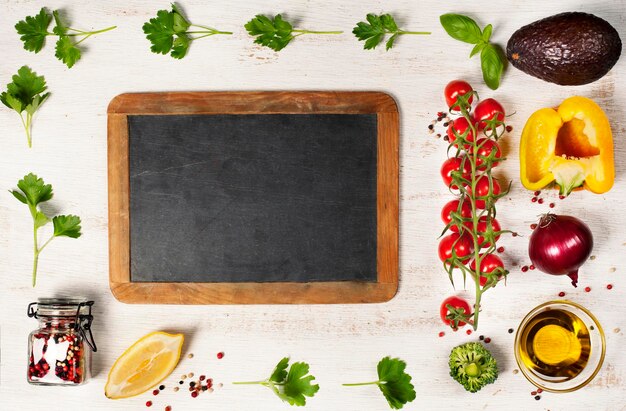 Directement au-dessus de la prise de vue des fruits sur la table