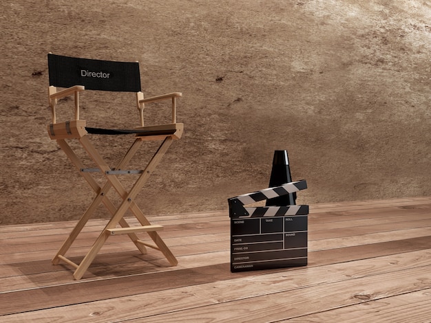 Director Chair, Movie Clapper et Megaphone ..