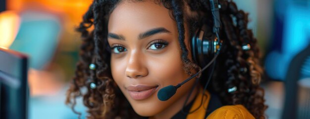 Une directrice du service à la clientèle porte un casque.