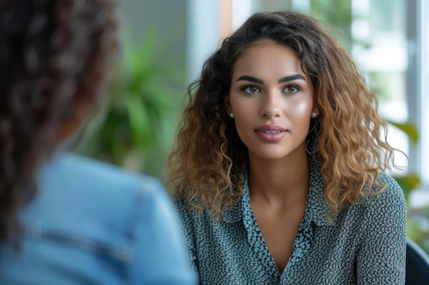 Une directrice de recrutement effectue un entretien avec un candidat à l'emploi Ai generative