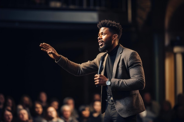 Photo un discours inspirant sur l'héritage noir, l'autonomisation et l'amour