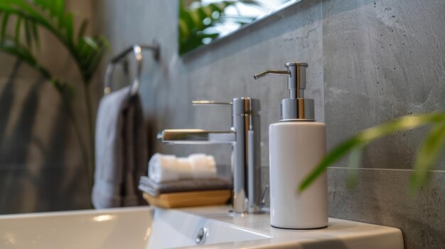 Dispensateur de savon minimaliste monté sur le mur