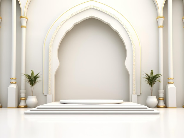 Display Islamic Podium Stage de produit Ai Génératif