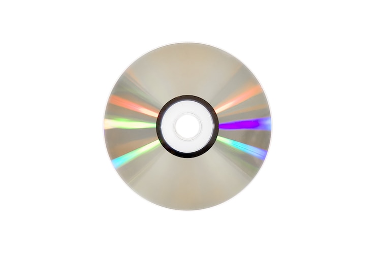 Photo disque dvd (cd) unique. isolé sur blanc
