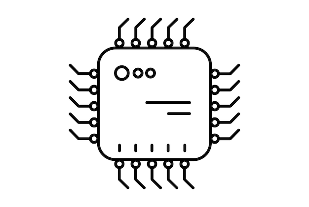 Disque SSD SATA plat icône symbole de technologie minimaliste pc matériel signe illustration