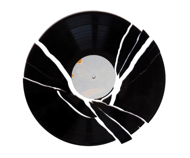 Disque vinyle cassé