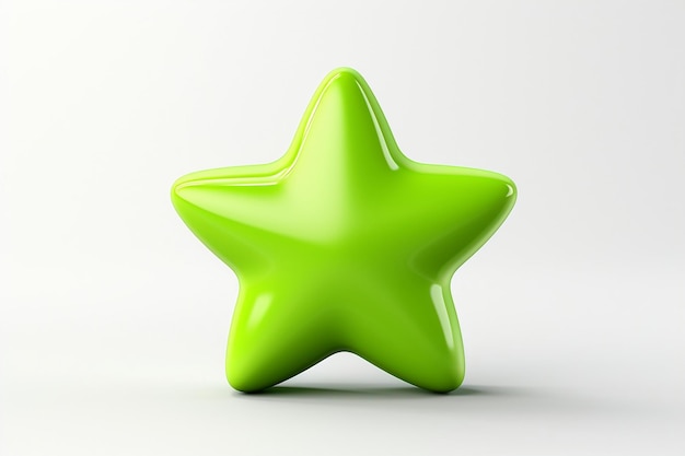 Distinct Cartoon 3D Green Star Generative AI