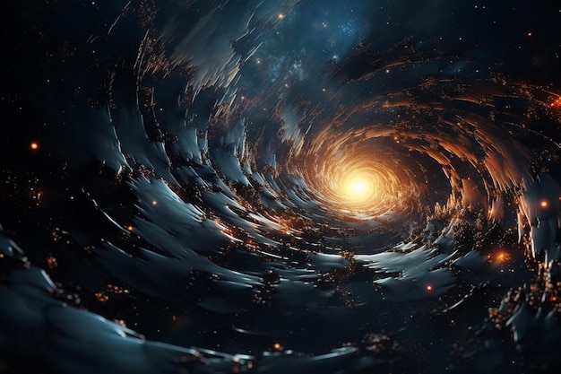Distorsion de l'espace-temps autour d'un trou noir