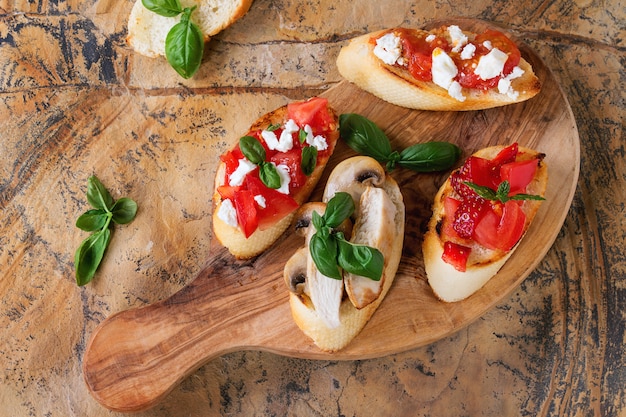 Divers de bruschetta