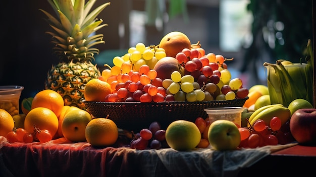 Divers fruits sur la table