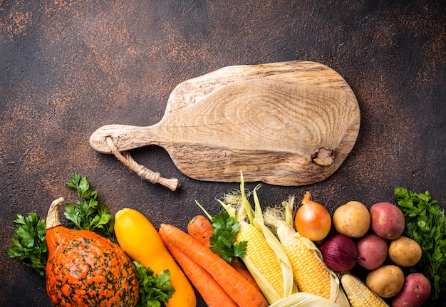 Divers légumes d'automne, concept de récolte