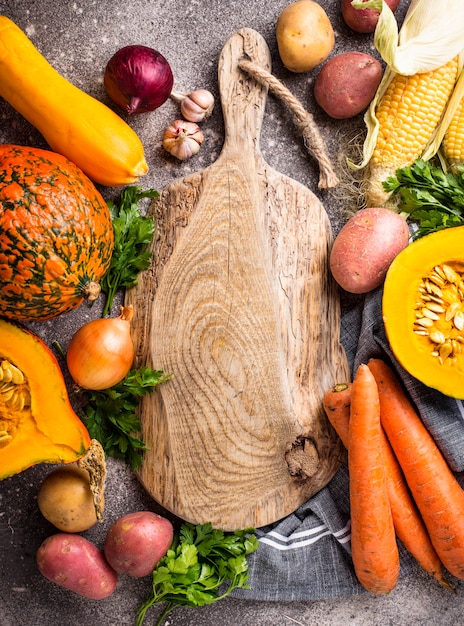 Photo divers légumes d'automne