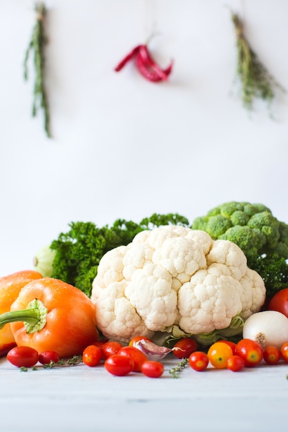 Divers légumes frais.