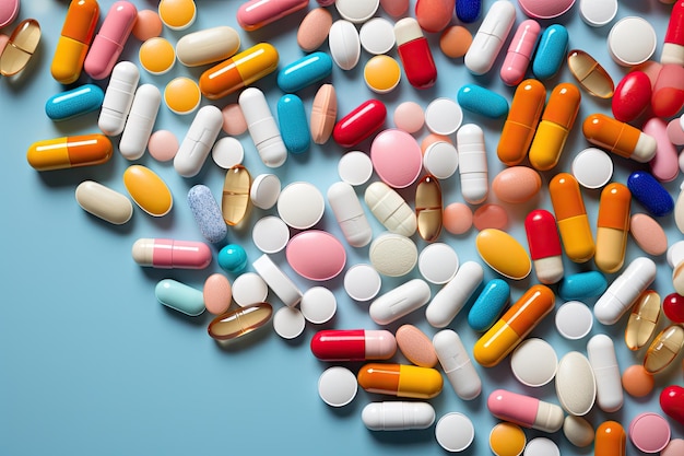 Divers médicaments et pilules dynamiques observés d'un point de vue plus élevé