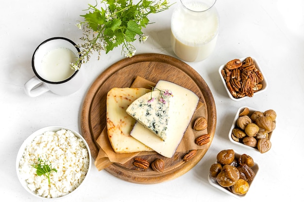 Divers produits bio de la ferme laitière