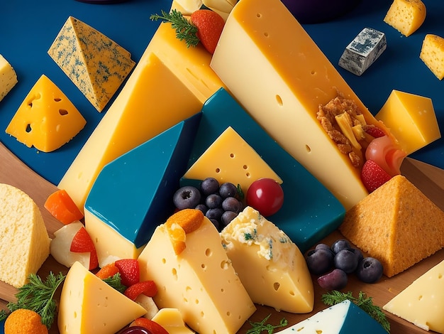 Divers types d'image de plateau de fromages délicieux