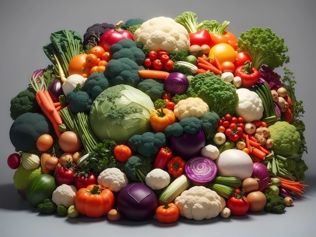 Photo divers types de légumes frais et colorés