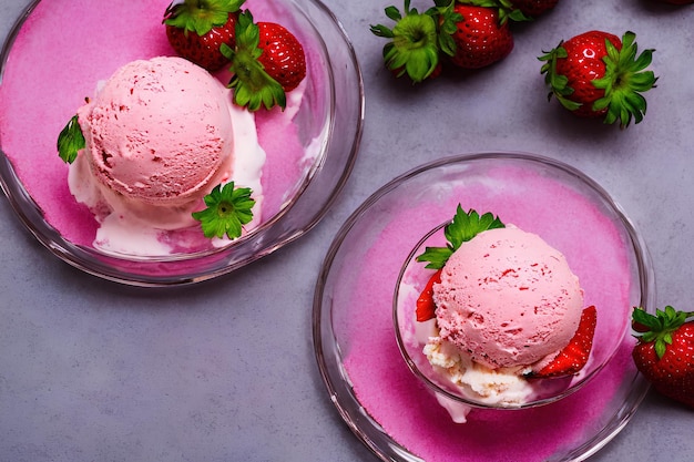 Diverses boules de saveur de crème glacée (rendu AI, image générée)