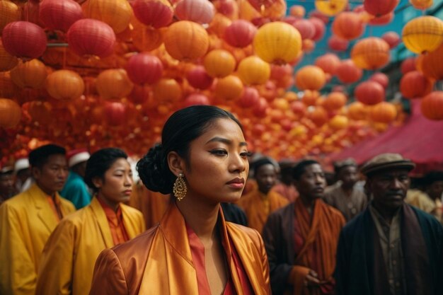 Diverses ethnies Femme avec des antécédents de ballon