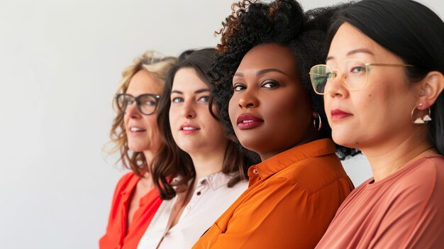 Photo la diversité au travail avec des personnes de cultures différentes devant un fond blanc