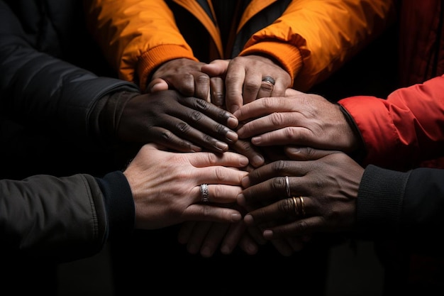 La diversité dans l’unité Les mains liées dans le travail d’équipe