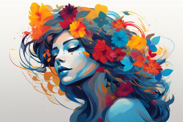 La diversité enchanteuse des femmes artistiques dans l'abstraction florale