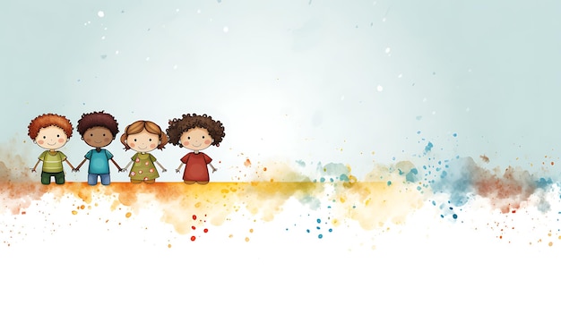 diversité, équité et inclusion, enfants, illustration, concept, fond