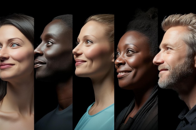 Photo diversité ethnique des personnes de cultures différentes participent à un entretien d'embauche inclusif et équitable