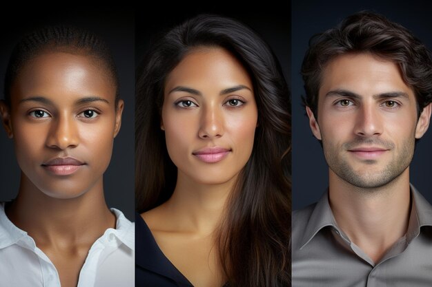 Photo diversité ethnique des personnes de cultures différentes participent à un entretien d'embauche inclusif et équitable