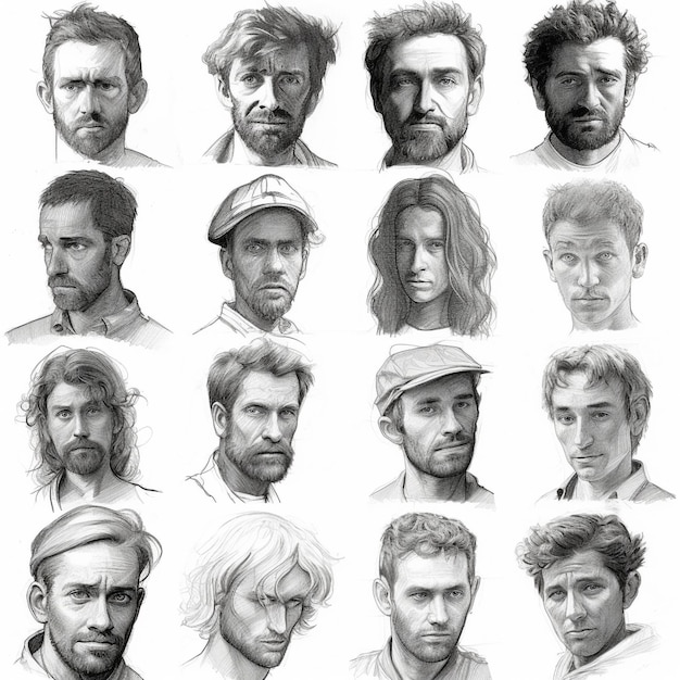 Photo la diversité sans âge une mosaïque d'icônes de personnes à différentes étapes de la vie