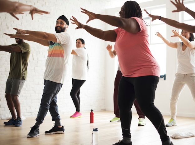 Diversity People Exercise Class Relax Concept