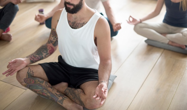 Diversity People Exercise Class Relax Concept