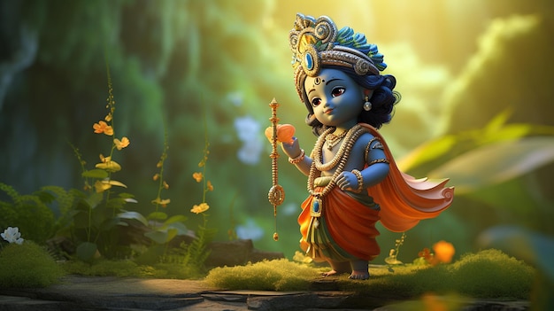 Photo divin janmashtami radiant krishna delight