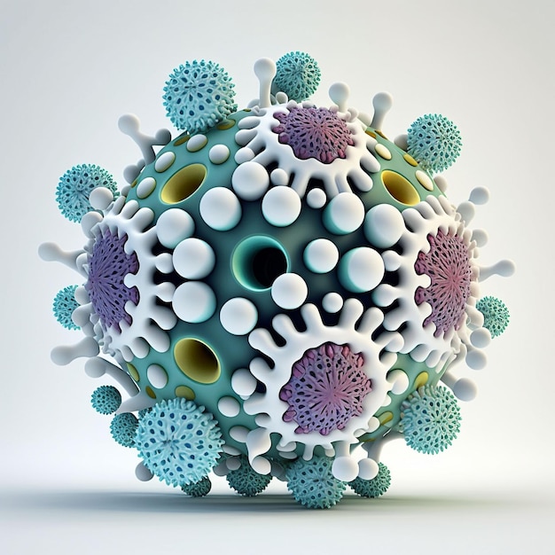 Diviser l'illustration 3D des cellules virales avec un réalisme irréel Generative Ai