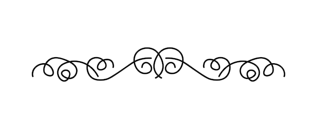 Diviseur tourbillonnant d'un ensemble de lignes noires La simplicité brille du diviseur tourbillonnant sur un fond blanc