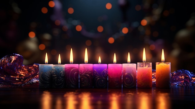 Diwali Deepavali est la principale fête indienne, une fête des lumières qui symbolise la victoire de la lumière sur l'obscurité, des bougies, des lampes, des bannières colorées, des affiches, des posters, des salutations en arrière-plan.