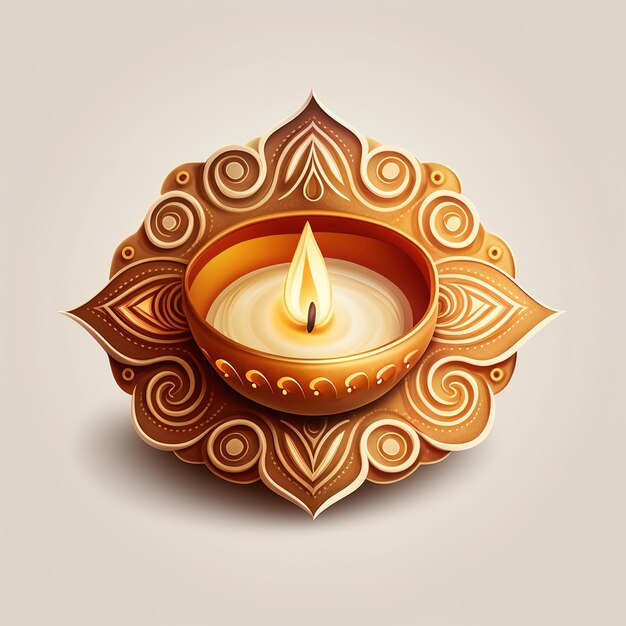 Diwali diya ou lampe à huile fête isolée des lumières ai générative