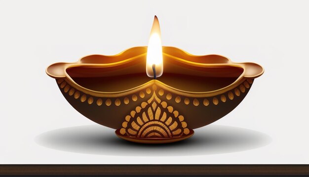 Diwali diya ou lampe à huile fête isolée des lumières ai générative