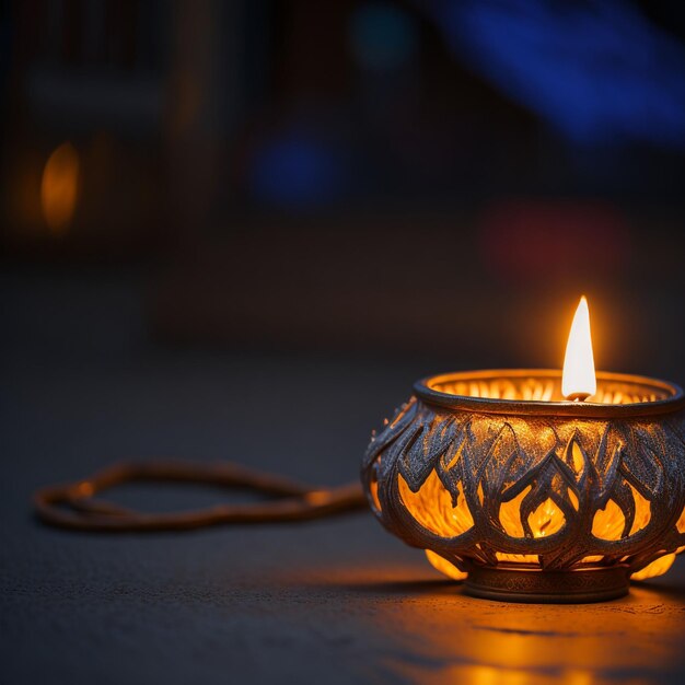 Diwali fête hindoue des lumières célébration bougie du jour de diwali