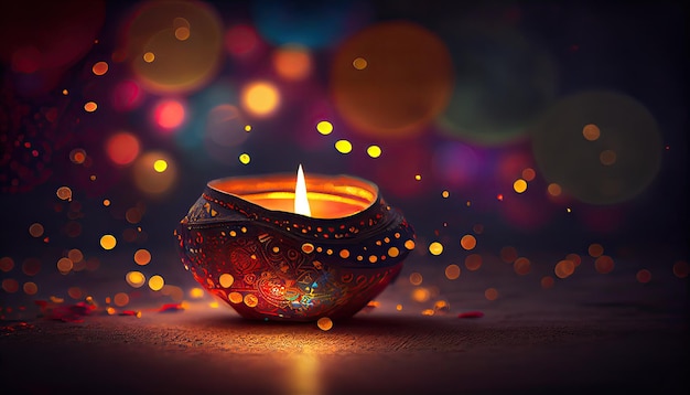 Diwali le triomphe de la lumière et de la bonté fête hindoue des lumières célébration lampes à huile Diya 24 octobre