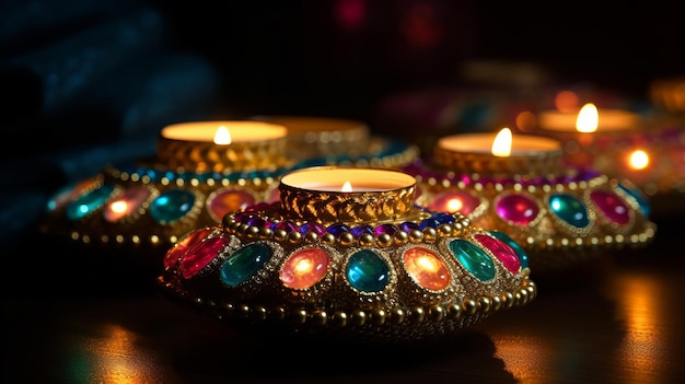 Diyas exquis pour la décoration de Diwali